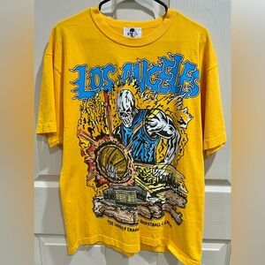 Warren Lotas Los Angeles Pick Up Basketball Yellow T-Shirt Size Large